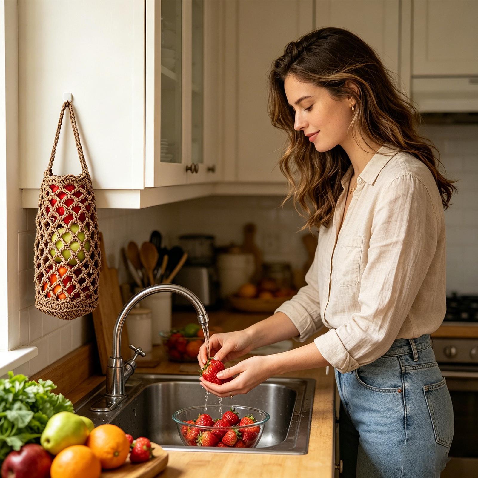 Reusable Produce Bag - Boho El Dokuması Sebze Saklama Çantası