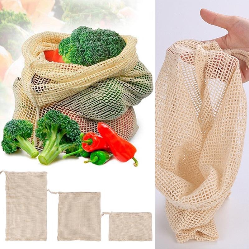 3 adet/grup pamuk örgü sebze t - Reusable Produce Bag incelemesi ve fiyatı